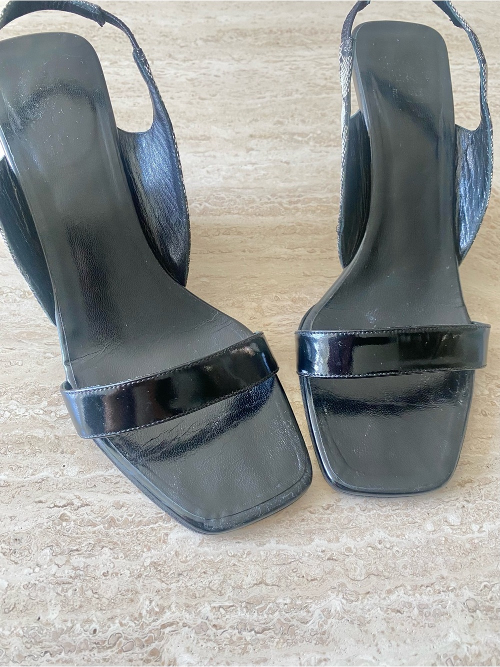 Vintage Gucci GG Canvas Slingback Wedge Sandals - Picture 5 of 9